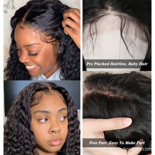 30inch Deep Wave Virgin Human Hair wigs Lace Frontal Wig Cuticle Aligned Hair Pre Plucked With Babyhair wigs For Black Women